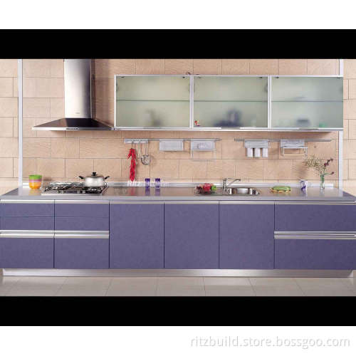 Melamine MDF Boards Kitchen Cabinet Purple Kitchen Furniture